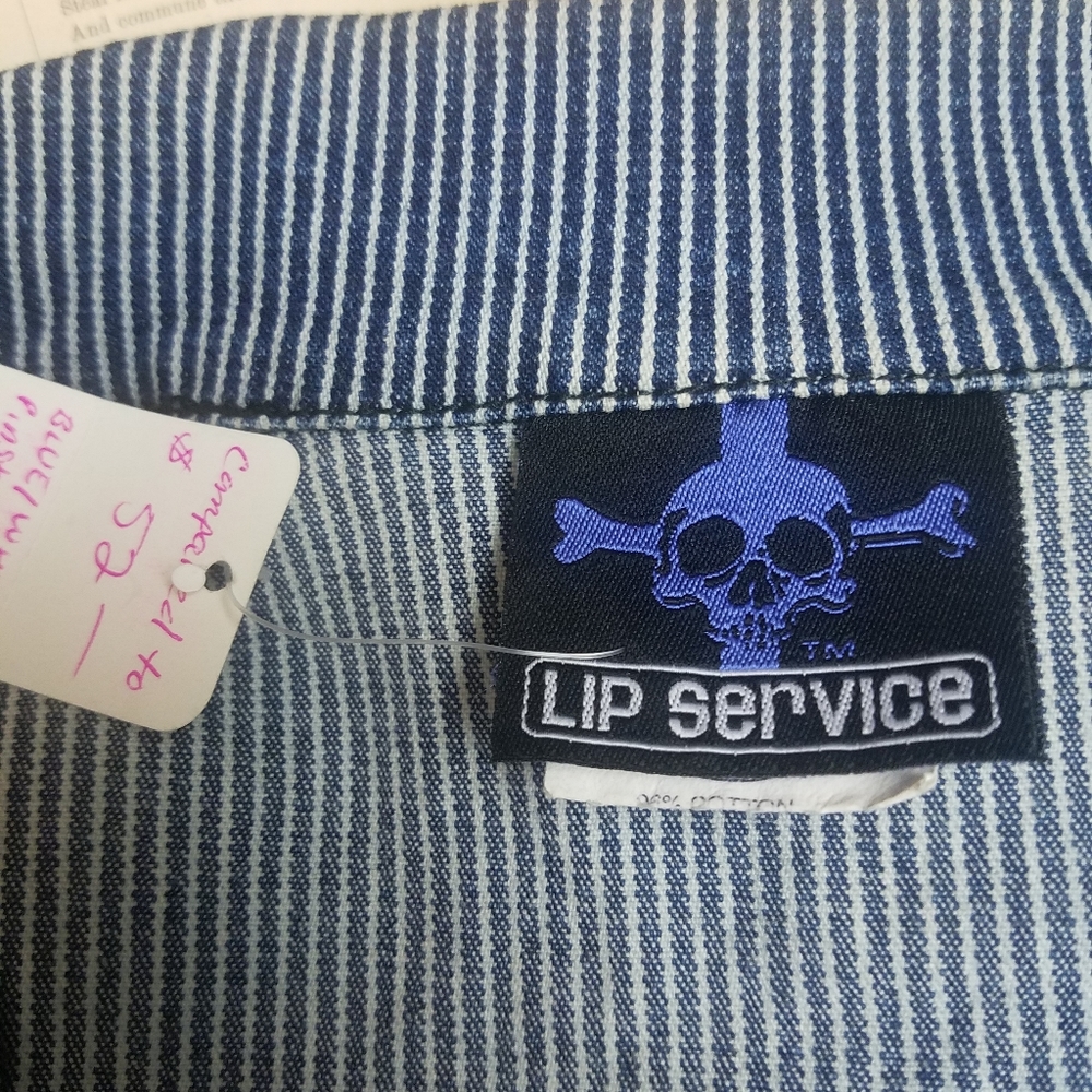 Lip Service Jean Jacket Vest Bondage Zippers - Picture 4 of 5